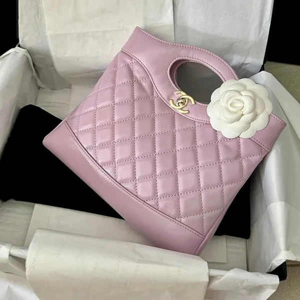 Túi Đeo Chéo Nữ Chanel Small C31 Shopper Pink Lambskin Light Gold Hardware Màu Hồng - 1