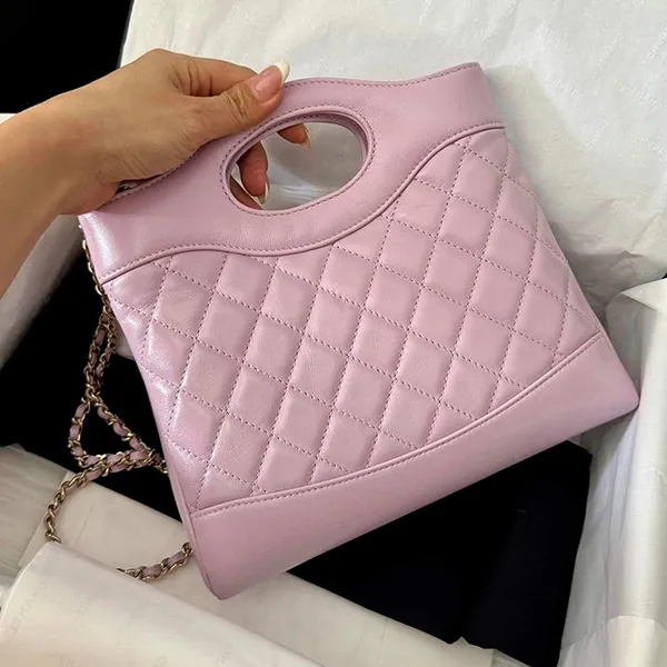 Túi Đeo Chéo Nữ Chanel Small C31 Shopper Pink Lambskin Light Gold Hardware Màu Hồng - 5