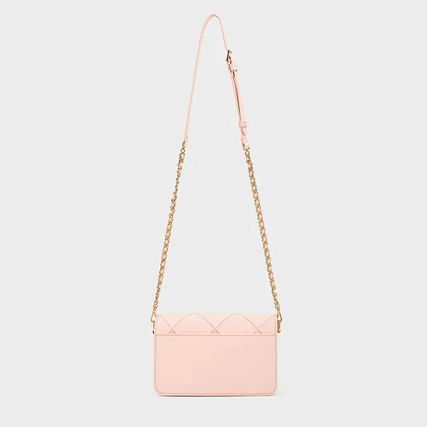 Túi Đeo Chéo Nữ Charles & Keith CNK Eleni Quilted Crossbody Bag 80271338 Màu Hồng