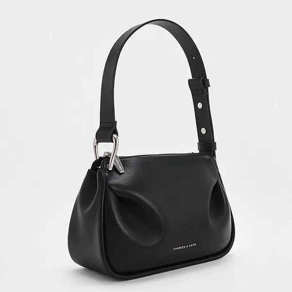 Túi Đeo Chéo Nữ Charles & Keith CNK Lumen Padded Crossbody Bag Noir 80271404 Màu Đen