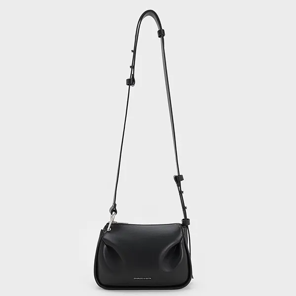 Túi Đeo Chéo Nữ Charles & Keith CNK Lumen Padded Crossbody Bag Noir 80271404 Màu Đen