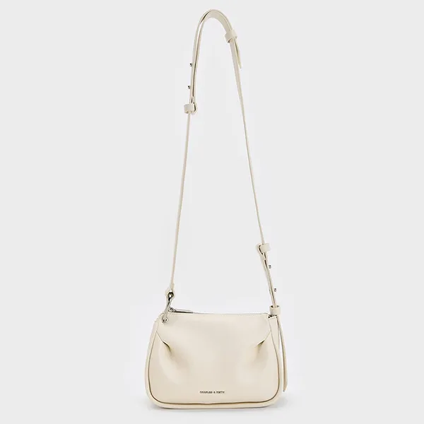 Túi Đeo Chéo Nữ Charles & Keith CNK Lumen Padded Crossbody Bag 80271404 Màu Trắng Kem