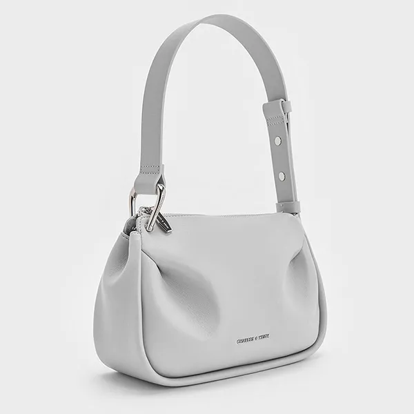 Túi Đeo Chéo Nữ Charles & Keith CNK Lumen Padded Crossbody Bag 80271404 Màu Xám