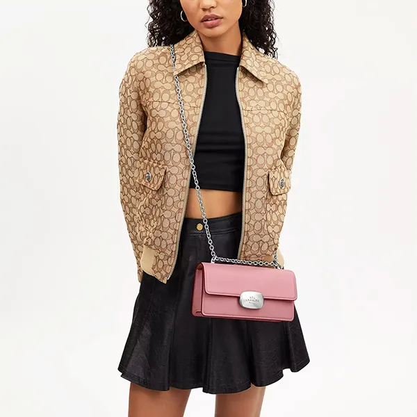 Túi Đeo Chéo Nữ Coach Eliza Flap Crossbody CP008 Màu Hồng