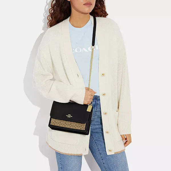 Túi Đeo Chéo Nữ Coach Klare Crossbody In Signature Canvas CJ943 Màu Đen