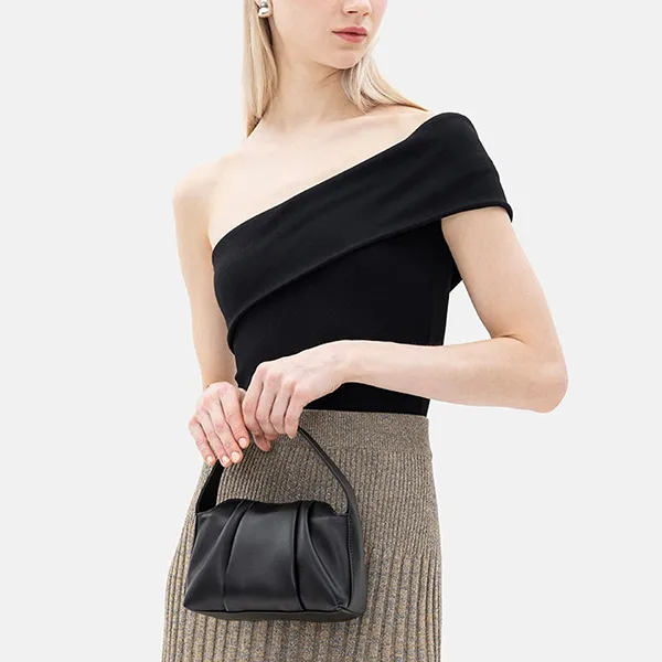 Túi Đeo Chéo Nữ Pazzion Lottie Pleated Bag 9637BLK00M Màu Đen