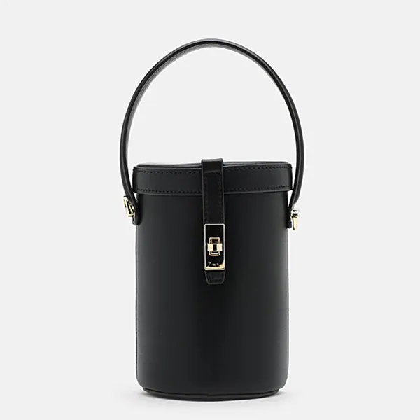 Túi Đeo Chéo Nữ Pazzion Nicolette Leather Cylinder Bag 9546BLK00S Màu Đen - Túi xách - Vua Hàng Hiệu
