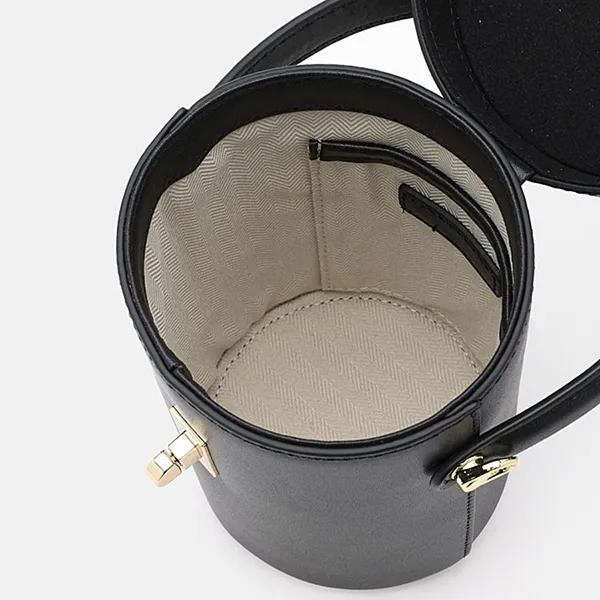 Túi Đeo Chéo Nữ Pazzion Nicolette Leather Cylinder Bag 9546BLK00S Màu Đen - Túi xách - Vua Hàng Hiệu
