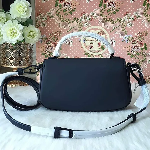 Túi Đeo Chéo Nữ Tory Burch Britten Matte Mini Top Handle Bag Black 149655 Màu Đen