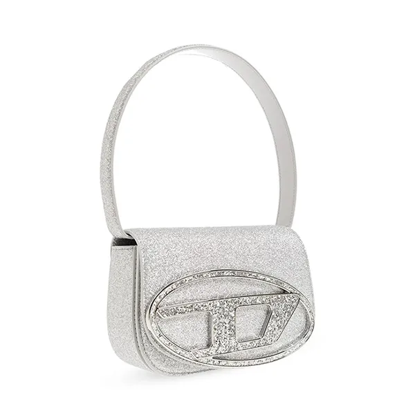 Túi Đeo Vai Nữ Diesel 1Dr Logo Plaque Shoulder Bag X08396P0787 Màu Bạc