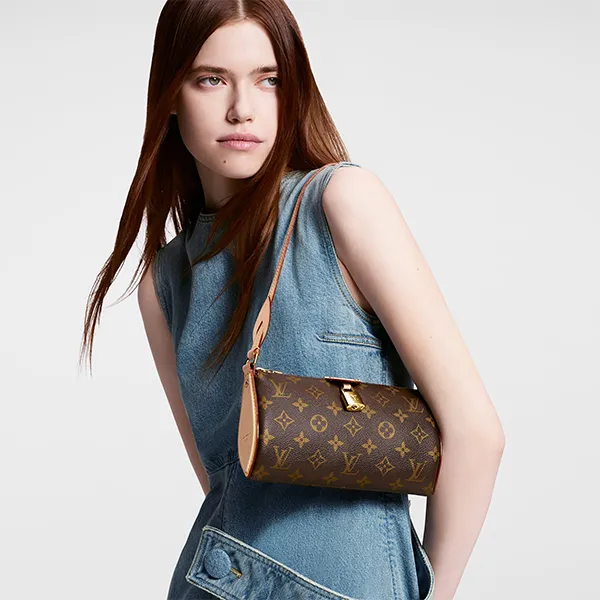 Túi Đeo Vai Nữ Louis Vuitton LV Pochette Tirette Monogram Canvas M47123 Màu Nâu