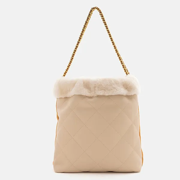Túi Đeo Vai Nữ Pazzion Isla Chained Shoulder Bag M-7715BRN00L Màu Nâu Cam/Be - Túi xách - Vua Hàng Hiệu