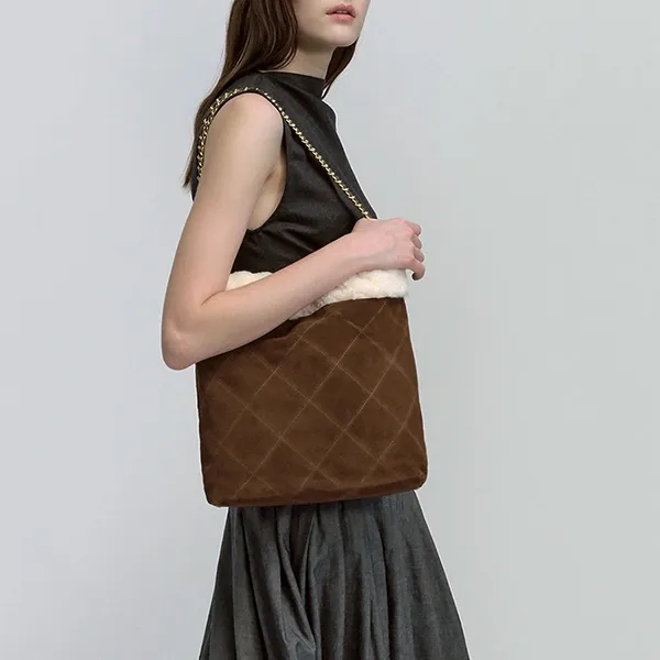 Túi Đeo Vai Nữ Pazzion Isla Chained Shoulder Bag M-7715DBR00L Màu Nâu Đậm - Túi xách - Vua Hàng Hiệu