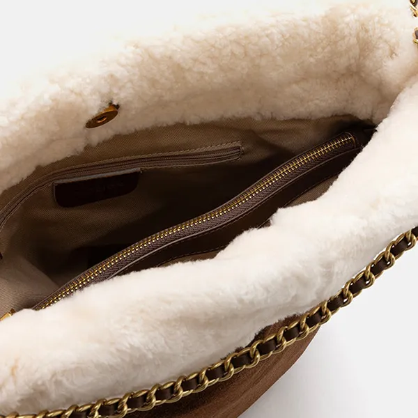Túi Đeo Vai Nữ Pazzion Isla Chained Shoulder Bag M-7715DBR00L Màu Nâu Đậm - Túi xách - Vua Hàng Hiệu