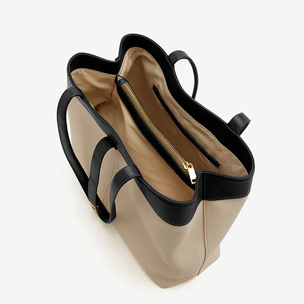 Túi Tote Nữ Pazzion Viridis Handbag 7521BLK00L Màu Đen/Be