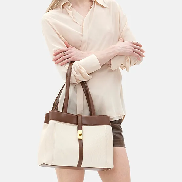 Túi Tote Nữ Pazzion Viridis Handbag 7521BRN00L Màu Nâu/Be