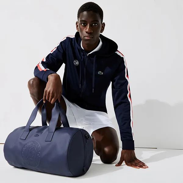 Túi Trống Lacoste French Open Edition Piqué Canvas Gym Bag NH3488RG 021 Màu Xanh Navy - 1