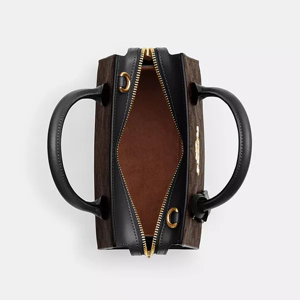 Túi Xách Nữ Coach Andrea Carryall In Signature Canvas CP083 Màu Nâu Đen