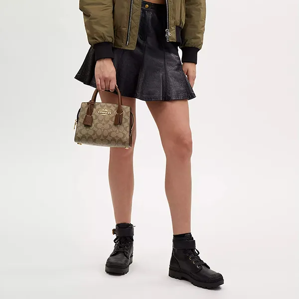 Túi Xách Nữ Coach Andrea Carryall In Signature Canvas CP083 Màu Nâu Vàng - Túi xách - Vua Hàng Hiệu