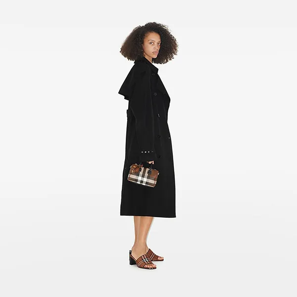 Túi Xách Tay Nữ Burberry Dark Brown Check Mini Bowling Bag 8069663 Màu Nâu Đậm