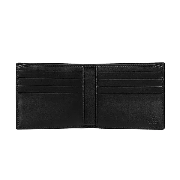 Ví Nam Gucci GG Supreme Canvas And Leather Wallet 451240 Màu Đen/Be