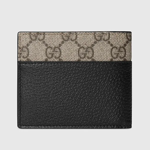 Ví Nam Gucci Wallet With Cut-Out Interlocking G 701420 Màu Đen/Be - Túi xách - Vua Hàng Hiệu