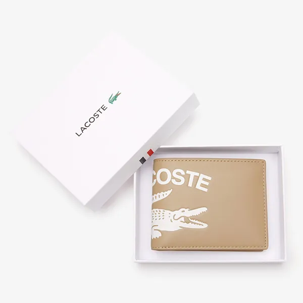 Ví Nam Lacoste Contrast Branded Billfold NH4011FW K86 Màu Vàng Cát - Túi xách - Vua Hàng Hiệu