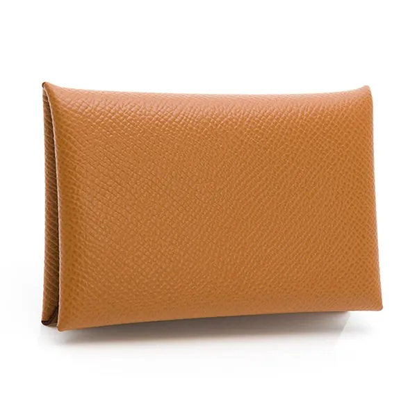 Ví Nữ Hermès Etoupe Chèvre Mysore Calvi Card Holder Palladium Hardware Màu Nâu