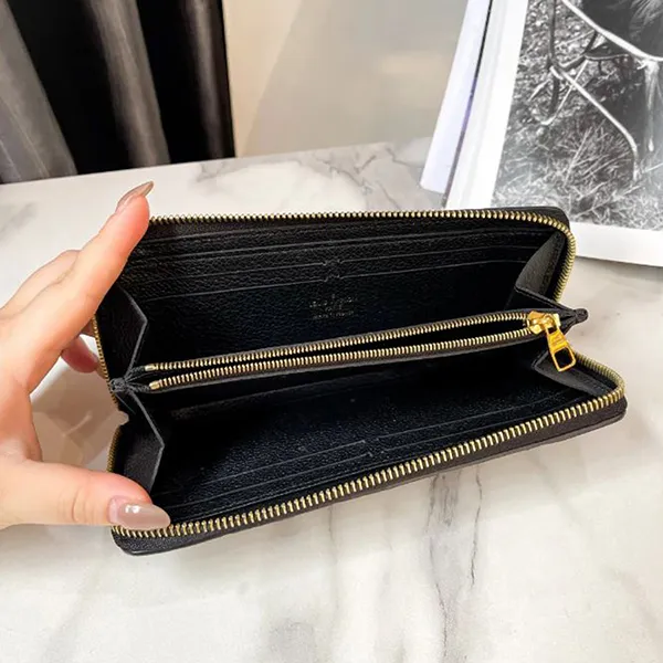 Ví Nữ Louis Vuitton LV Monogram M60171 Clemence Wallet Màu Đen
