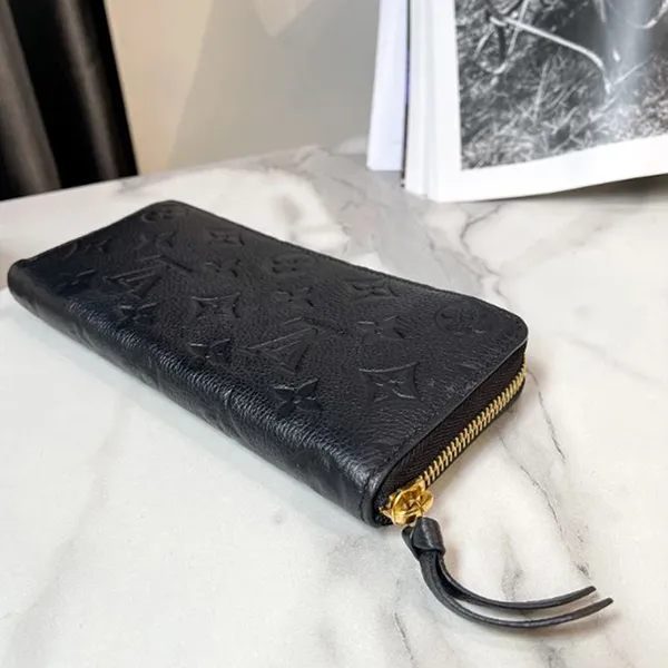 Ví Nữ Louis Vuitton LV Monogram M60171 Clemence Wallet Màu Đen