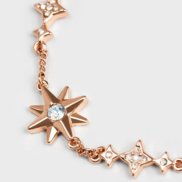 Vòng Đeo Tay Nữ Charles & Keith CNK Star Motif Crystal-Embellished Bracelet - Rose Gold 12120340 Màu Vàng Hồng