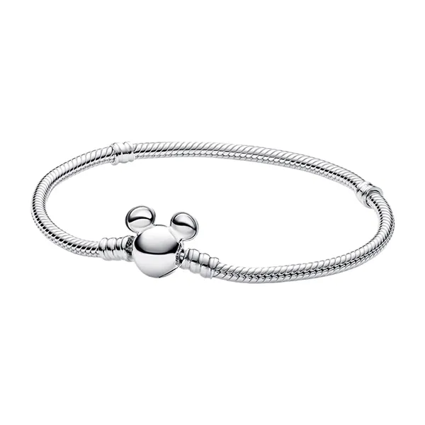 Vòng Đeo Tay Nữ Pandora Disney X Pandora Silver Ring Mickey Mouse Buckle Màu Bạc Size 19