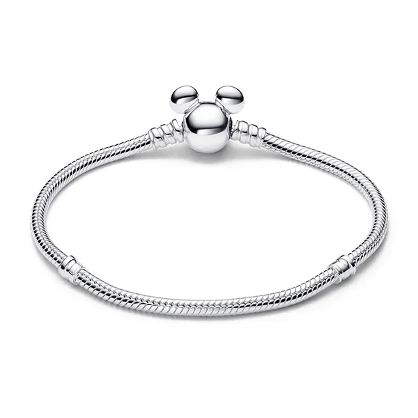 Vòng Đeo Tay Nữ Pandora Disney X Pandora Silver Ring Mickey Mouse Buckle Màu Bạc Size 19