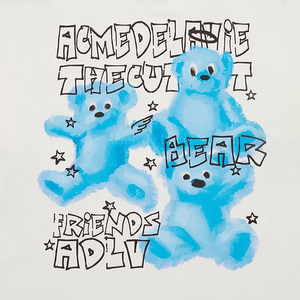 Áo Phông Acmé De La Vie ADLV Crayon Three Bear Artwork Short Sleeve T-Shirt Màu Trắng Kem - 4