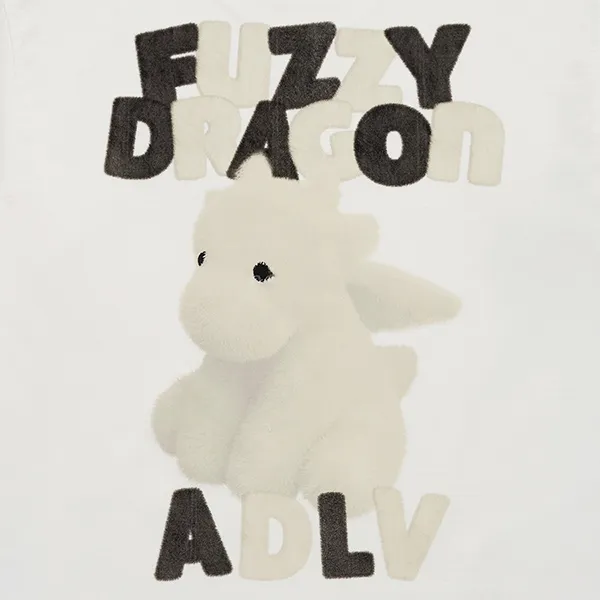 Áo Phông Acmé De La Vie ADLV Fuzzy Font Dragon Short Sleeve T-Shirt Màu Trắng Kem - 4