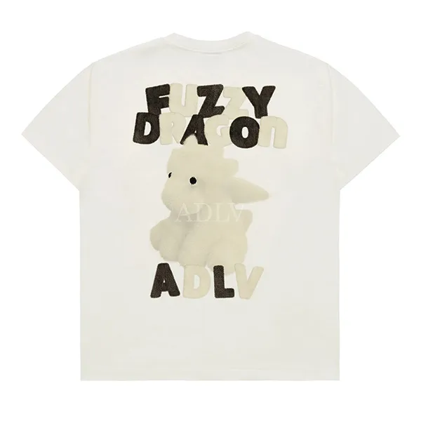 Áo Phông Acmé De La Vie ADLV Fuzzy Font Dragon Short Sleeve T-Shirt Màu Trắng Kem - 1