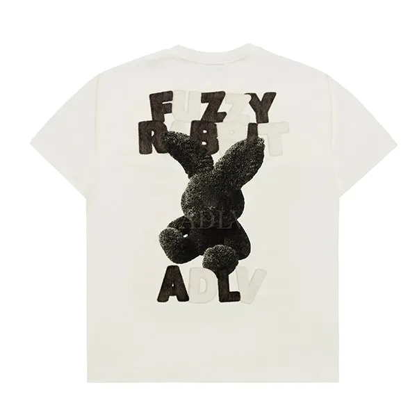 Áo Phông Acmé De La Vie ADLV Fuzzy Font Rabbit Short Sleeve T-Shirt Màu Trắng Kem - 3