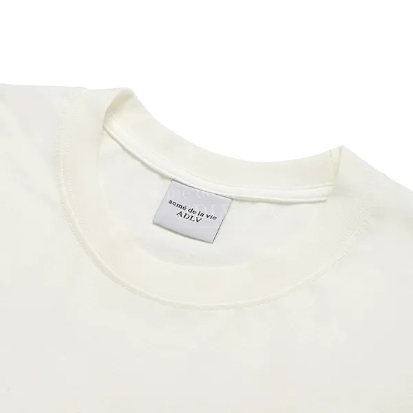 Áo Phông Acmé De La Vie ADLV Fuzzy Font Rabbit Short Sleeve T-Shirt Màu Trắng Kem - 4