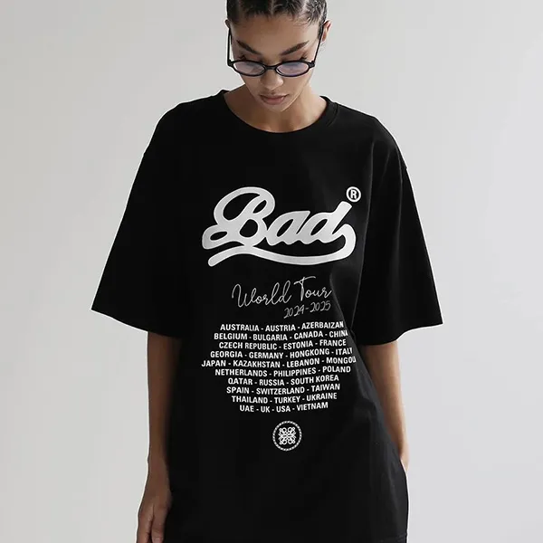 Áo Phông Badblood World Tour W-Tee24-032 Tshirt Màu Đen - Thời trang - Vua Hàng Hiệu