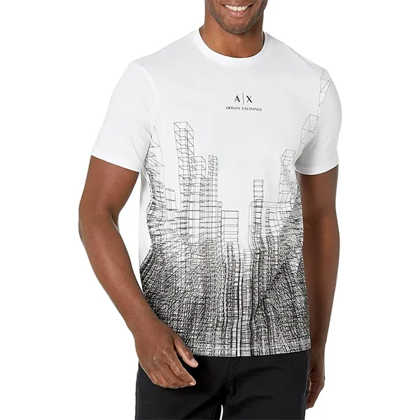 Áo Phông Nam Armani Exchange A/X Tshirt 6LZTKG ZJ8EZ GC03 Màu Trắng Họa Tiết Size M