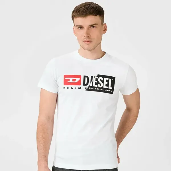 Áo Phông Nam Diesel Tshirt 00SDP10091A GA04 Màu Trắng Size M - 1