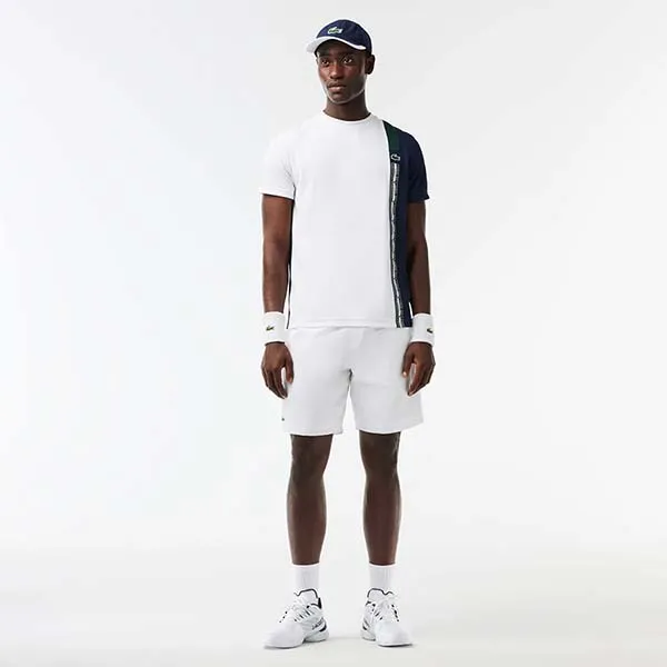 Áo Phông Nam Lacoste Recycled Fabric Tennis T-Shirt TH1784 - MRI Màu Trắng/Navy Size 3 - Thời trang - Vua Hàng Hiệu