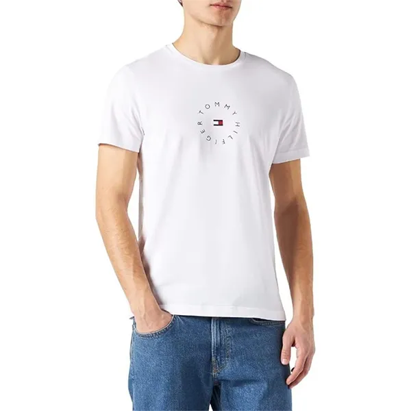 Áo Phông Nam Tommy Hilfiger Logo Print Tshirt 78J9679 100 Màu Trắng Size M - 2