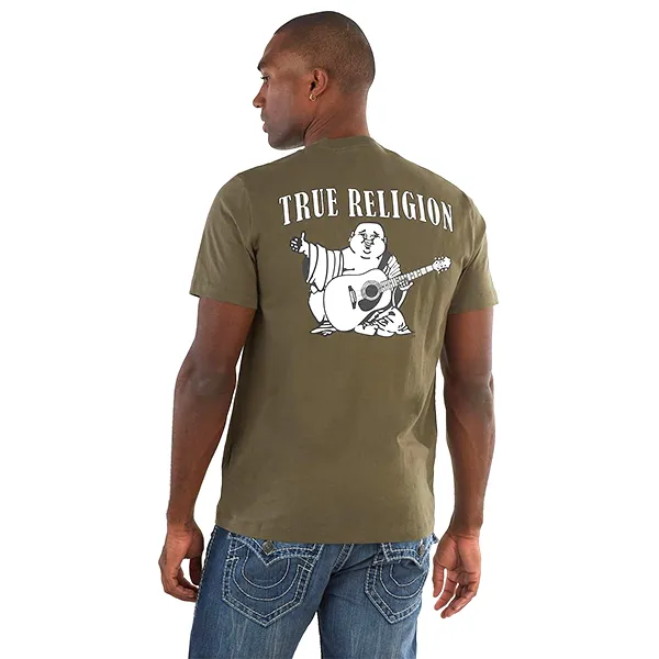 Áo Phông Nam True Religion Buddha Logo Tshirt 103307 TA01 Màu Xanh Rêu Size L - Thời trang - Vua Hàng Hiệu