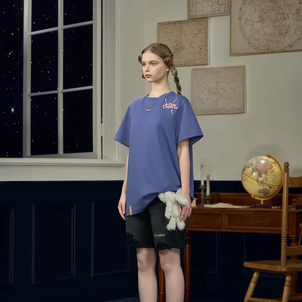 Áo Phông Nữ 13 De Marzo Constellation Series T-Shirt Sagittarius Màu Xanh Navy