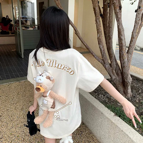 Áo Phông Nữ 13 De Marzo Constellation Series T-Shirt Taurus Màu Be