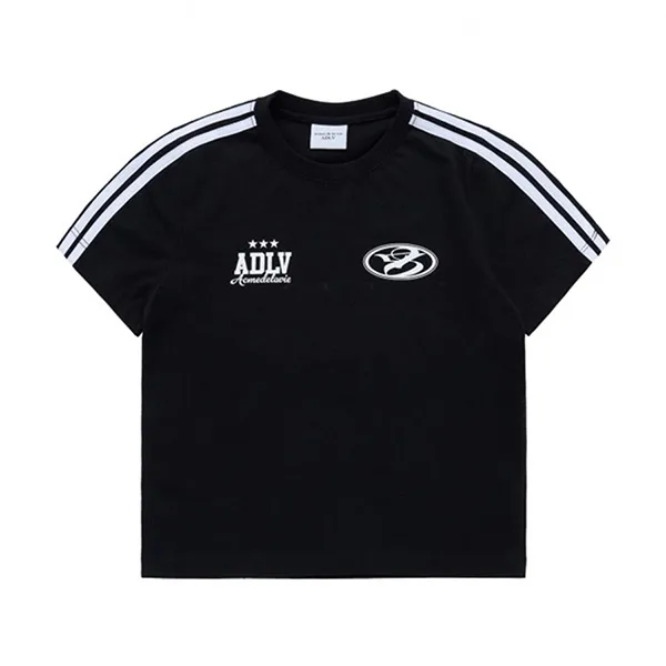 Áo Phông Nữ Acmé De La Vie ADLV Circle Symbol Track Crop T-Shirt Màu Đen - 1