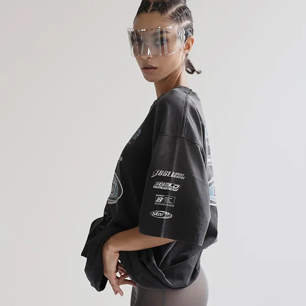 Áo Phông Nữ Badblood F2 Old Effect T-Shirt Màu Đen