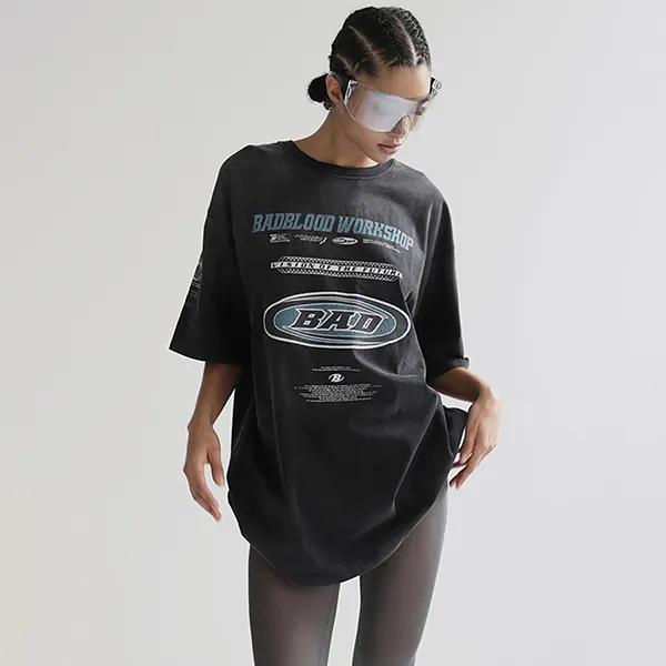 Áo Phông Nữ Badblood F2 Old Effect T-Shirt Màu Đen