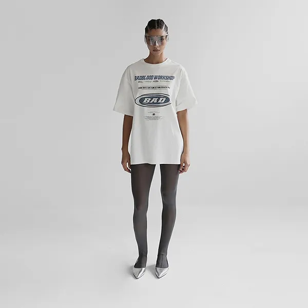 Áo Phông Nữ Badblood F2 Old Effect T-Shirt Màu Trắng